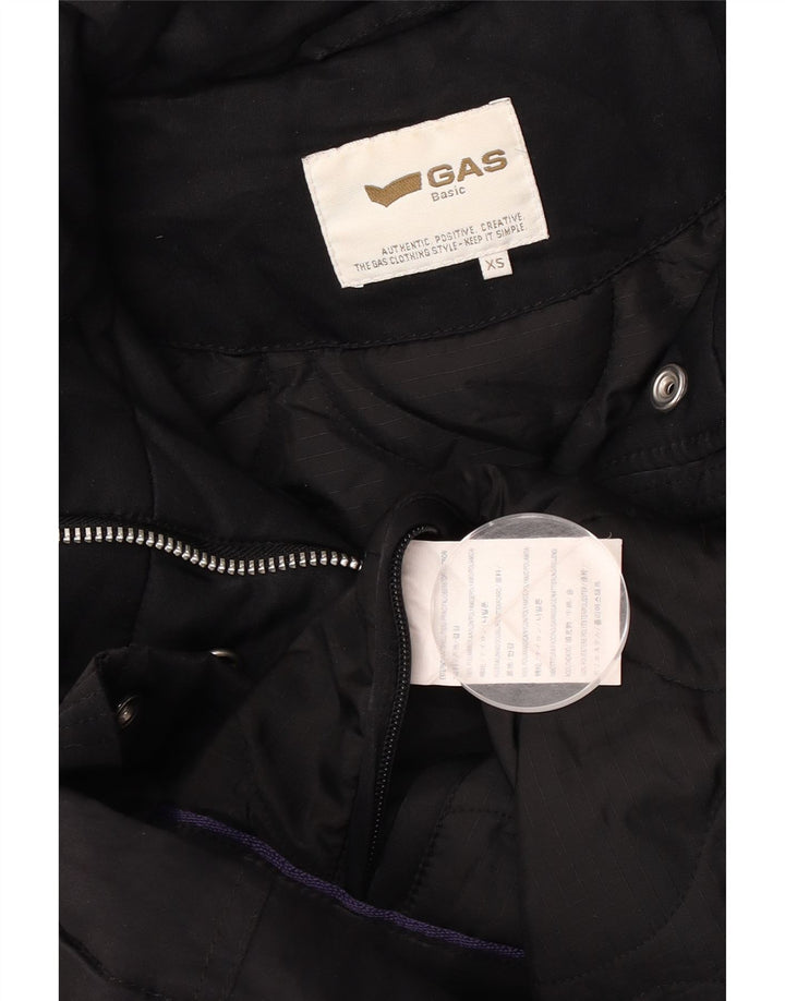 Γυναικείο Bomber Jacket με κουκούλα αερίου UK 6 XS Μαύρο Πολυαμίδιο