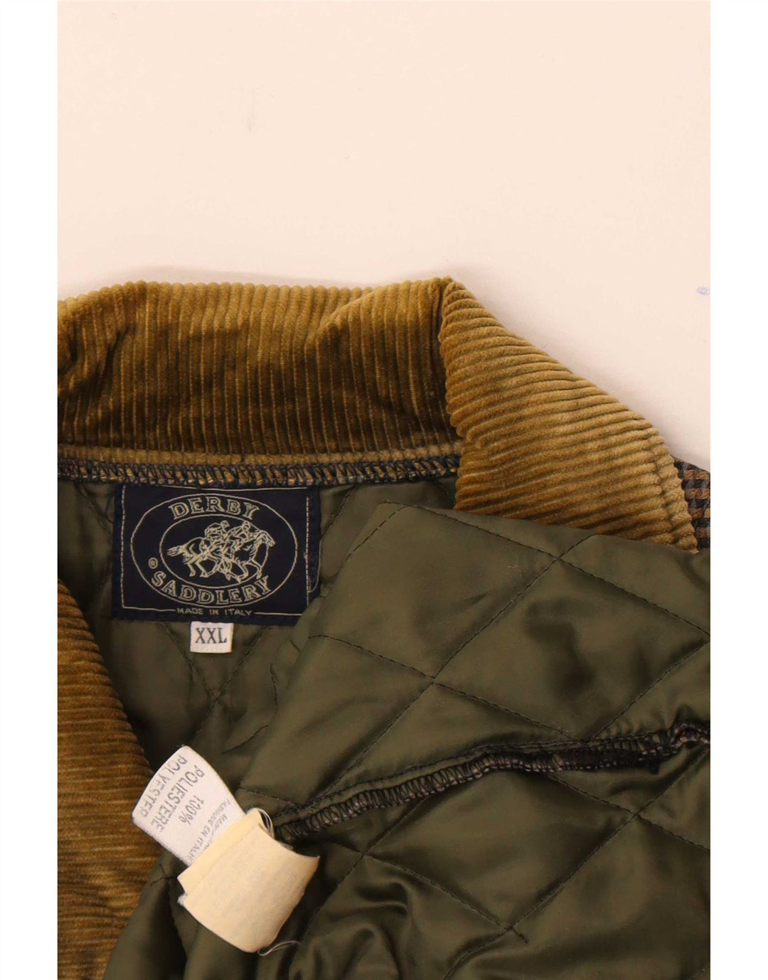 Vintage ανδρικό καπιτονέ μπουφάν UK 44 2XL καφέ Houndstooth Πολυεστέρας
