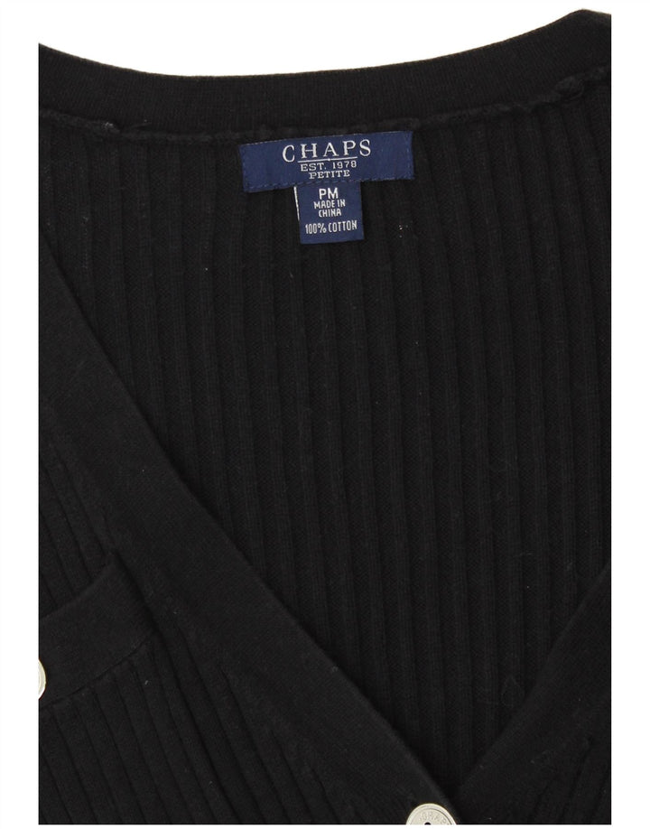 Chaps Γυναικείο πουλόβερ Petite Cardigan UK 14 Μεσαίο μαύρο βαμβακερό