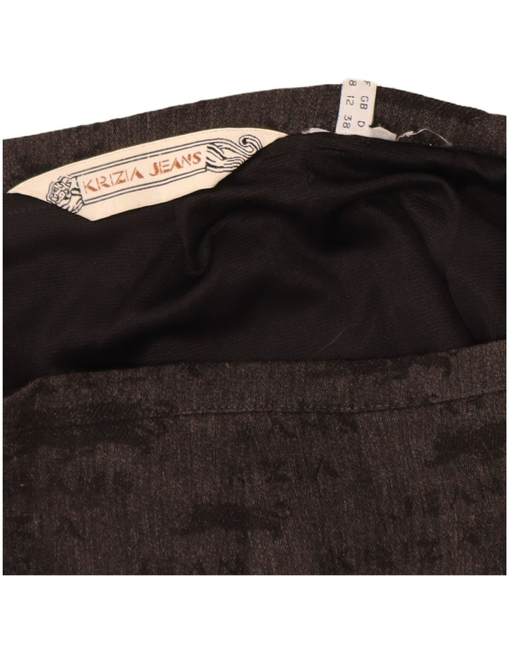 KRIZIA JEANS Γυναικεία γραφική Pencil Φούστα UK 12 Medium W28 Γκρι