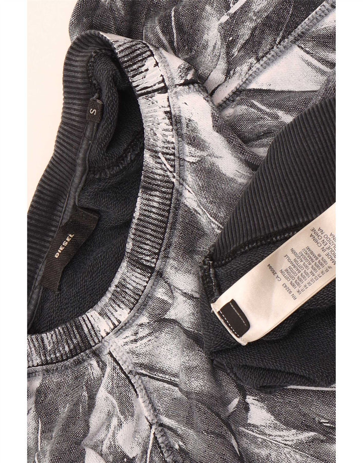 Diesel Ανδρικό γραφικό φούτερ Jumper Μικρό μαύρο βαμβακερό