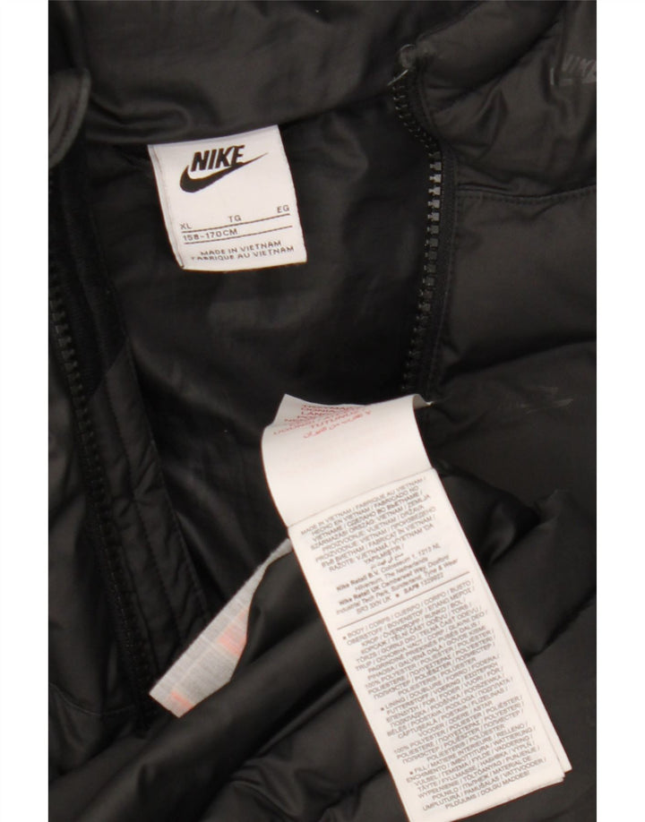 Μπουφάν Nike Boys Graphic με κουκούλα με επένδυση 13-14 ετών XL μαύρο πολυεστέρα