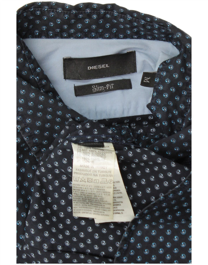 Ανδρικό πουκάμισο Diesel Slim Fit Βαμβακερό μεσαίο μπλε ναυτικό