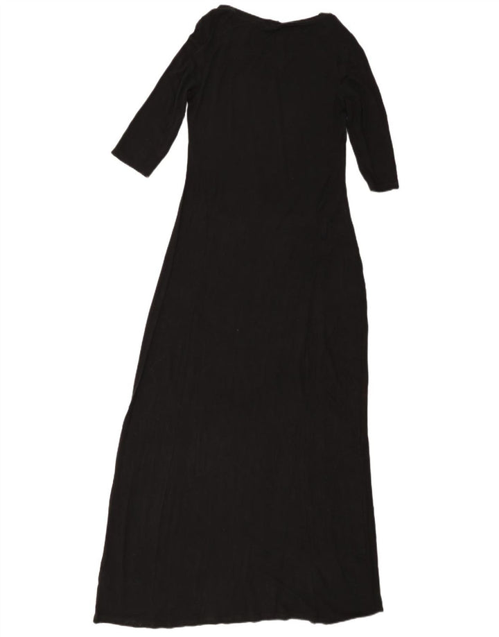 MOSSIMO Γυναικείο Maxi Φόρεμα 3/4 μανίκι UK 10 Small Black Rayon