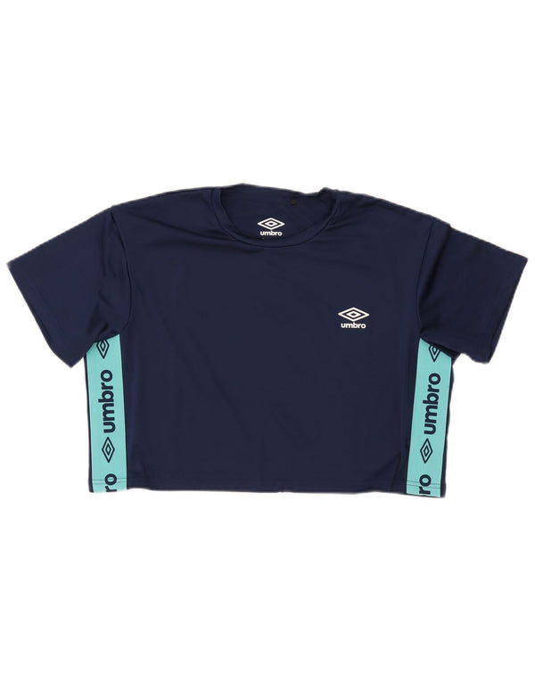 Γυναικείο γραφικό T-shirt Umbro Crop Top UK 18 XL Navy Blue Colorblock