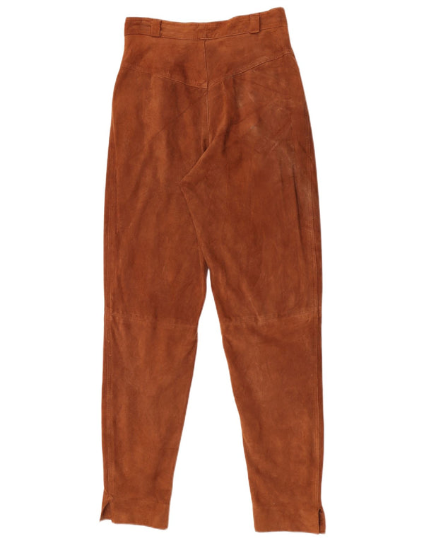 Vintage γυναικείο κωνικό σουέτ παντελόνι IT 42 Medium W26 L30 καφέ σουέτ