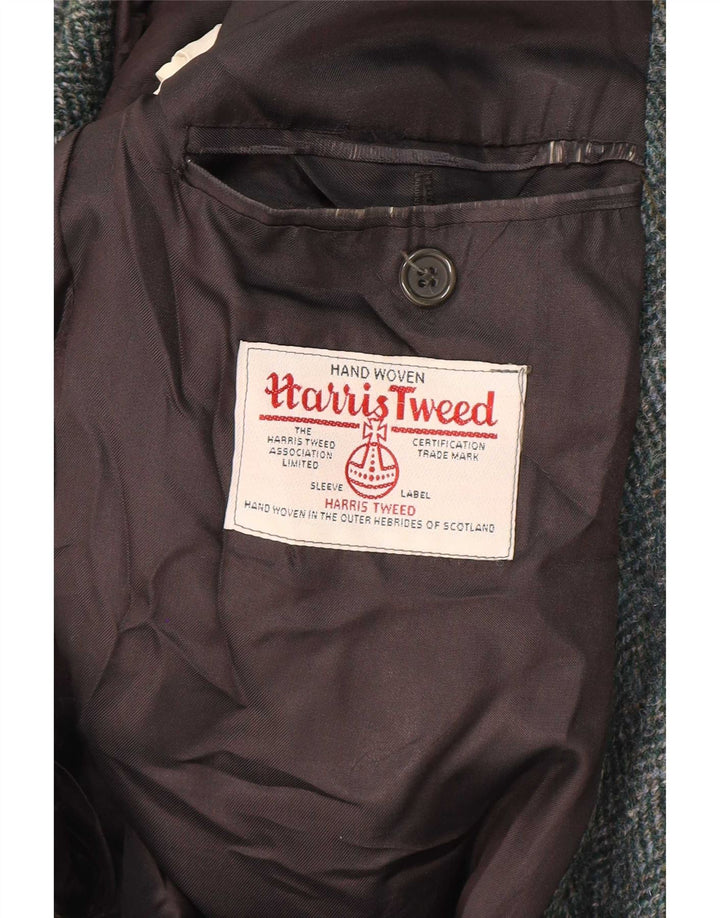 Harris Tweed Ανδρικό μπουφάν σακάκι 2 κουμπιών IT 54 2XL Πράσινο ψαροκόκαλο
