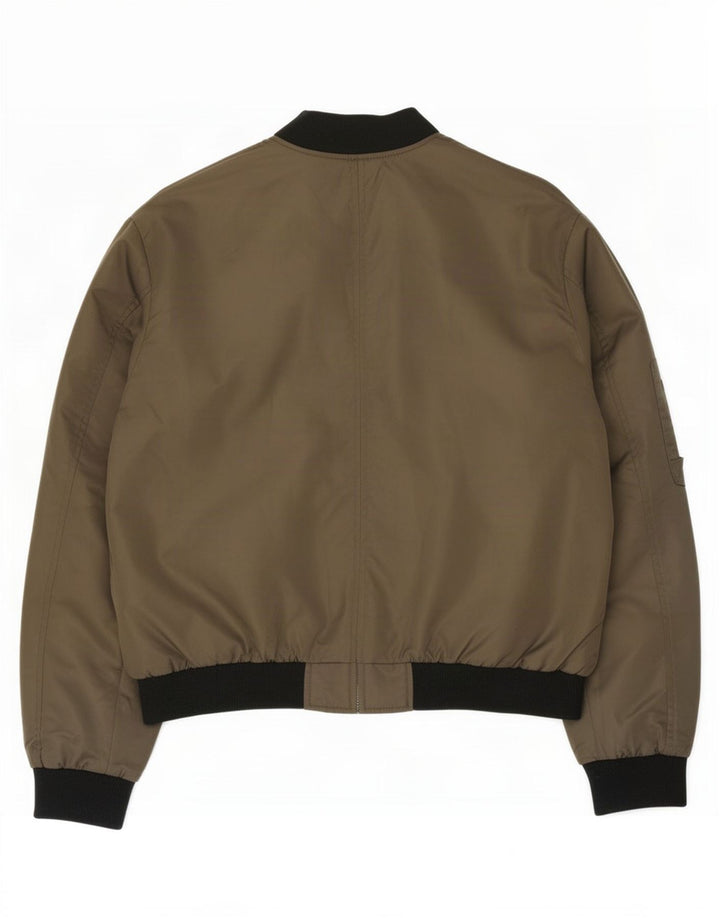 Zara Γυναικείο Oversized Bomber Jacket UK 14 Medium Khaki Colourblock
