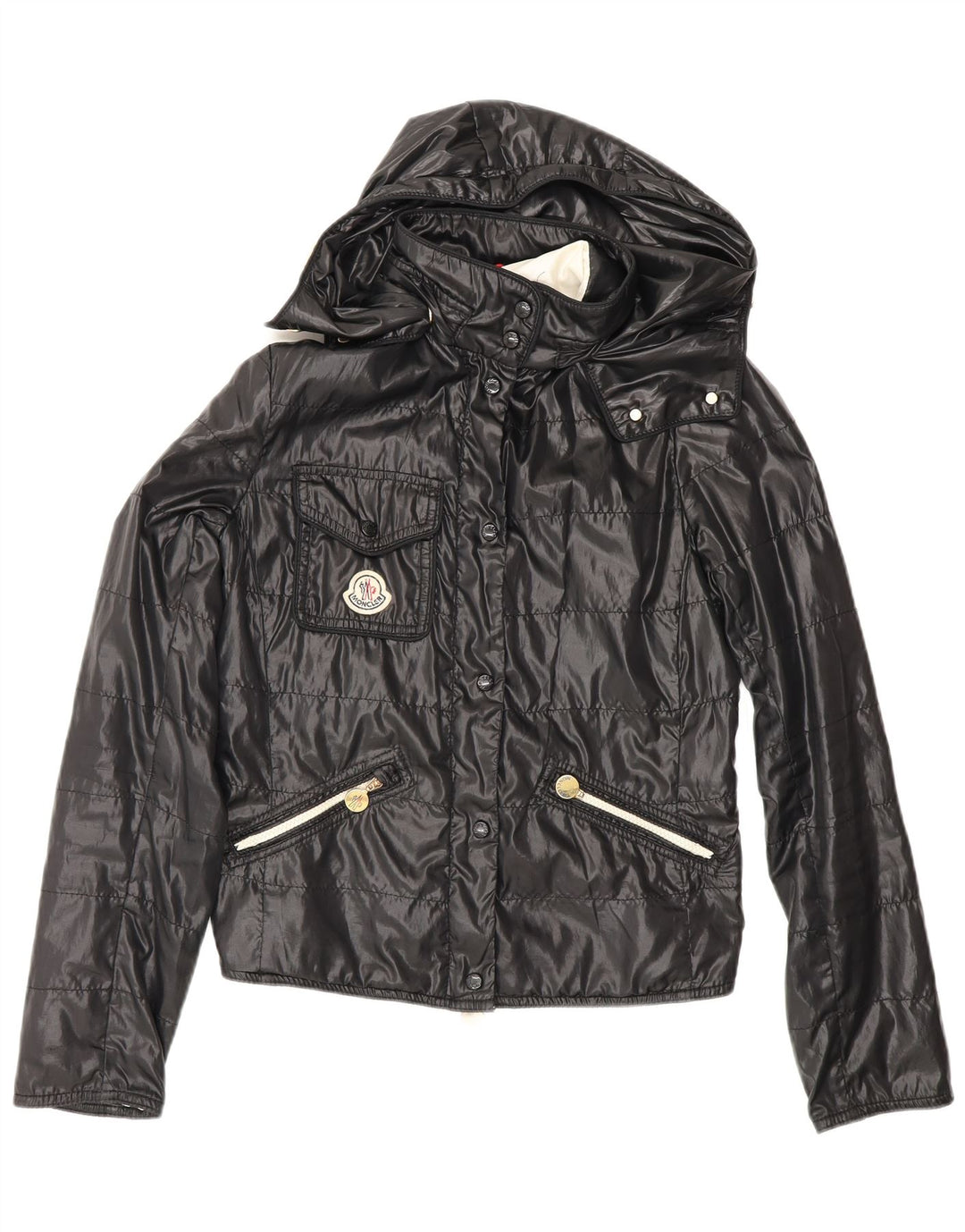 Moncler Γυναικείο Μπουφάν με κουκούλα αντιανεμικό μέγεθος 1 Small μαύρο