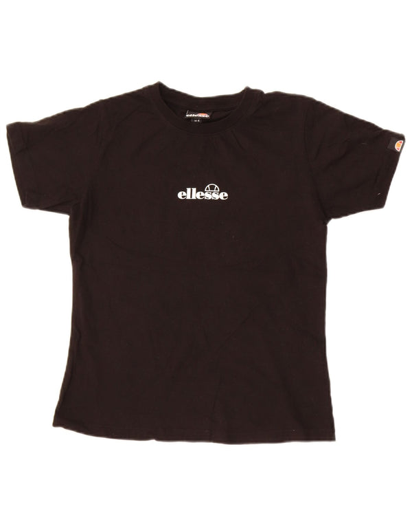 Ellesse Γυναικείο T-Shirt Top UK 8 Small Black Βαμβακερό