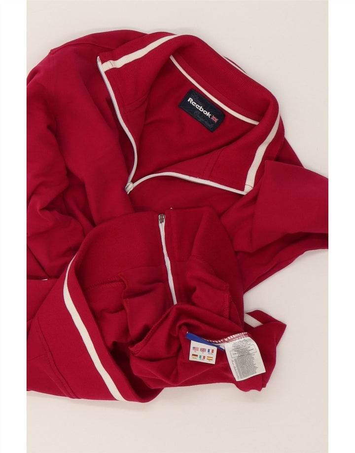 REEBOK Womens Tracksuit Top Jacket UK 16 Large  Pink Cotton Vintage Reebok and Second-Hand Reebok from Messina Hembry 