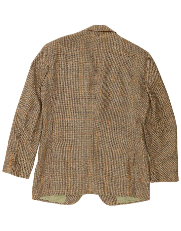 Abla Ανδρικό σακάκι σακάκι με 2 κουμπιά IT 50 μεγάλο πράσινο μαλλί Houndstooth