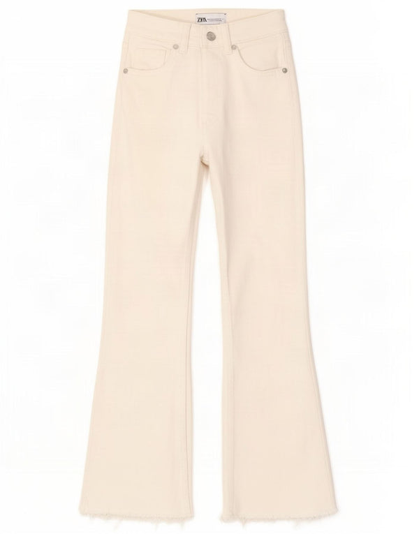 Zara Γυναικείο Wide Leg Jeans EU 32 2XS W22 L25 Off White