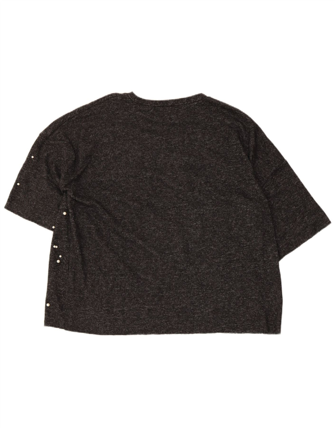 Zara Γυναικείο T-Shirt Top UK 10 Small Grey Polyester