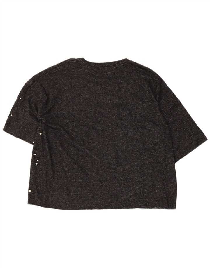 Zara Γυναικείο T-Shirt Top UK 10 Small Grey Polyester