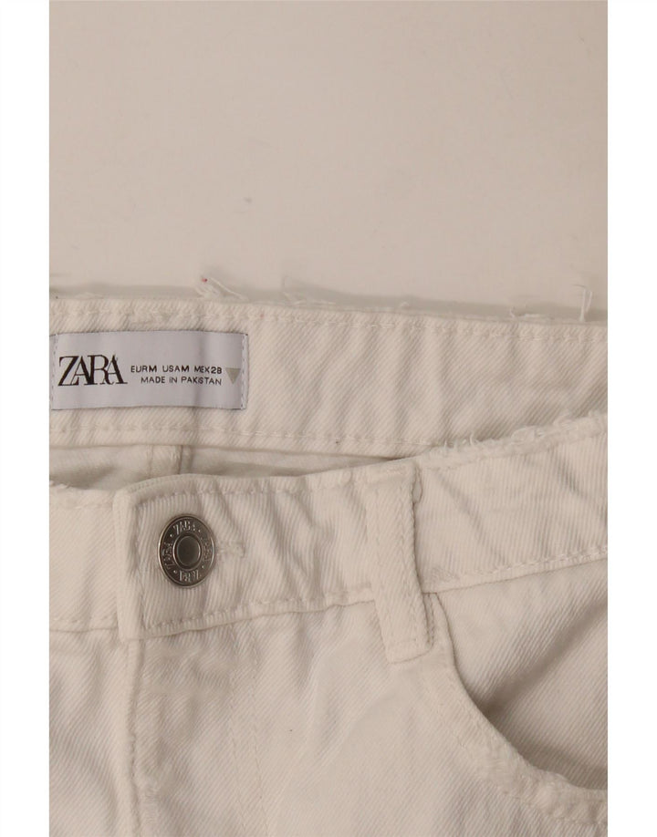 Zara Γυναικεία Μίνι Τζιν Φούστα Μεσαία W28 Λευκή
