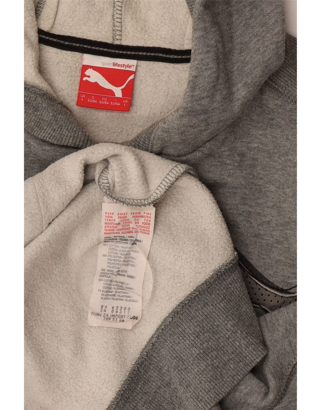 Ανδρικό γραφικό κουκούλα Puma, μεγάλο γκρι βαμβακερό