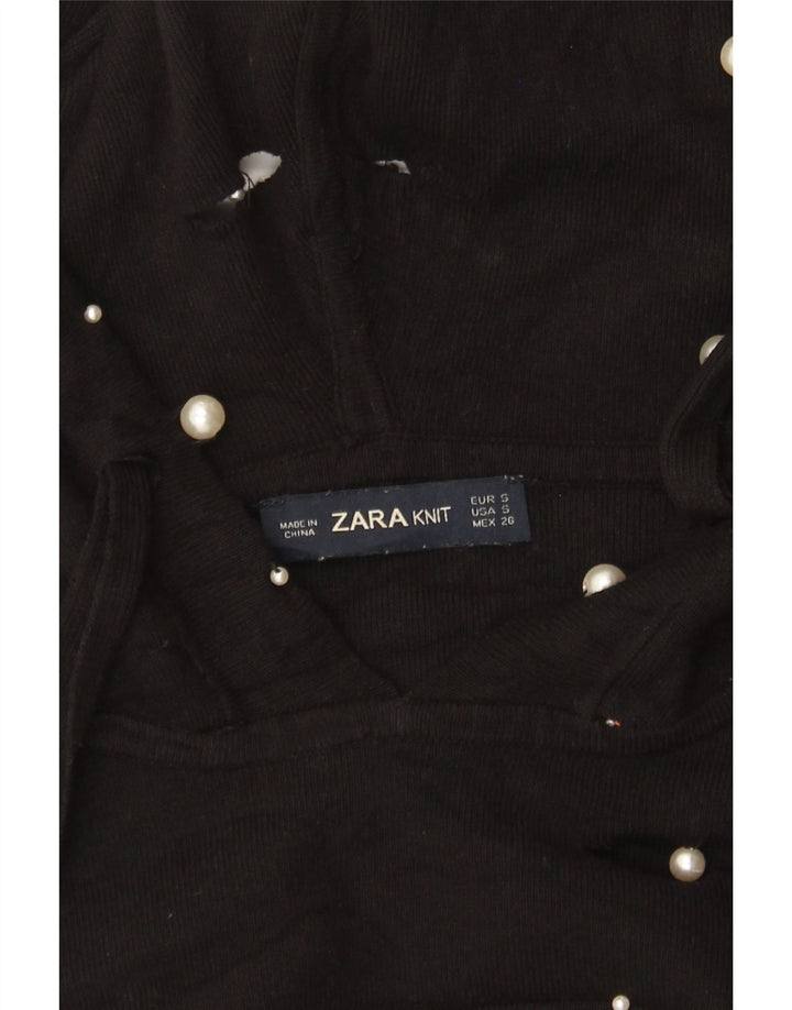 Zara Γυναικείο πουλόβερ με κουκούλα UK 10 Small Black