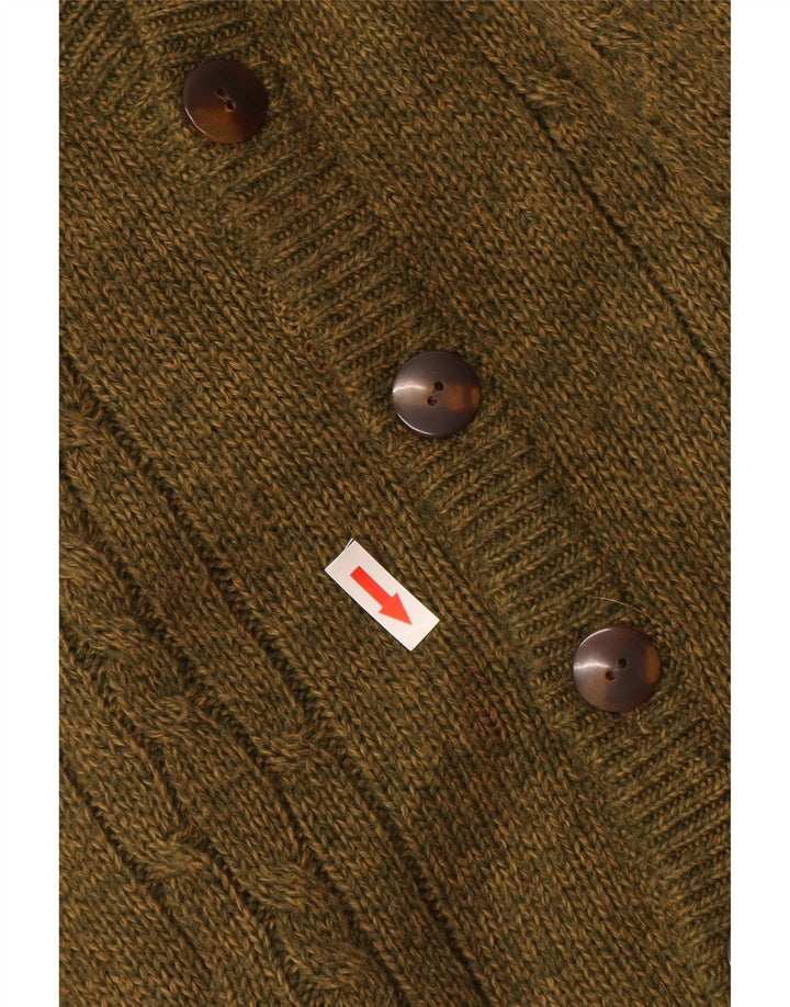 Ανδρικό πουλόβερ με ζακέτα VINTAGE Μεγάλο Μαλλί Χακί Αλπακά