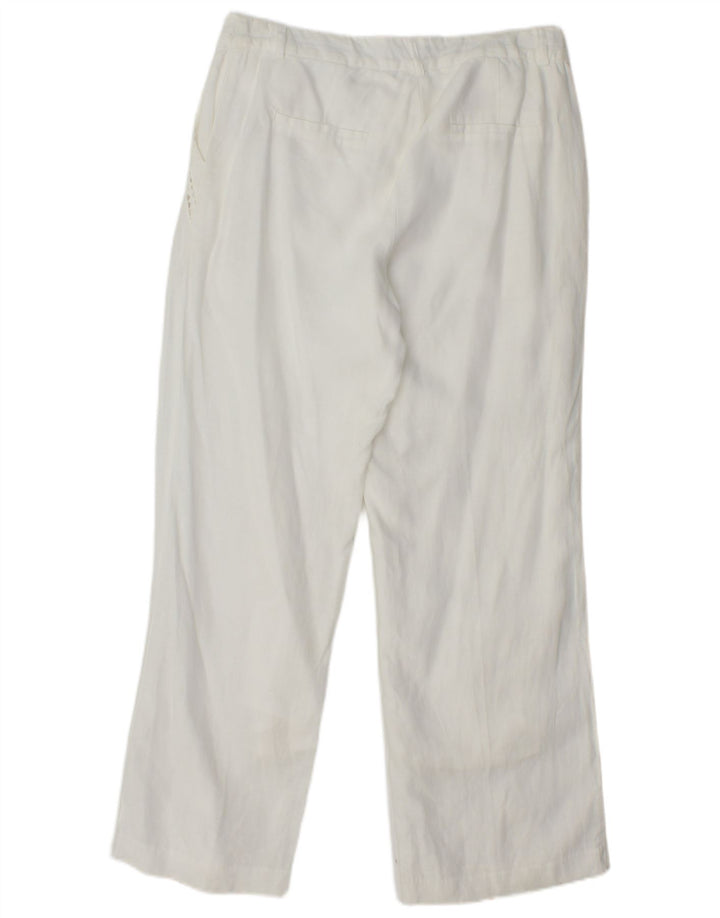 MONSOON Γυναικείο ίσιο παντελόνι Chino UK 10 Small W27 L28 Λευκό Λευκό
