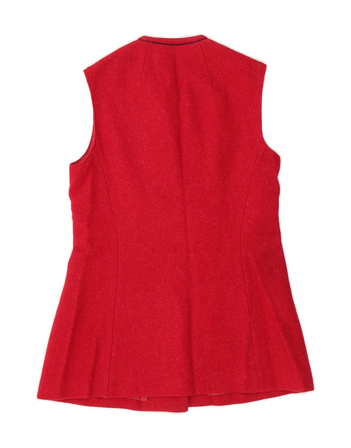 HARELLA Womens 5 Button Sleeveless Blazer Jacket UK 14 Medium Red New Wool Vintage Harella and Second-Hand Harella from Messina Hembry 