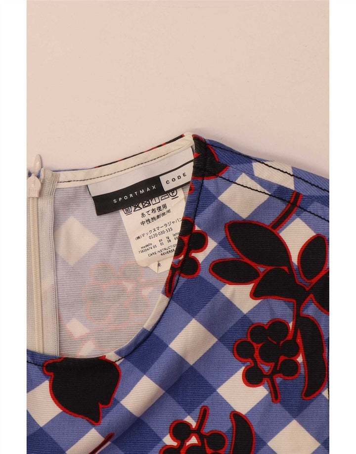 Sportmax Γυναικεία Αμάνικη Μπλούζα Τοπ UK 12 Medium Blue Floral