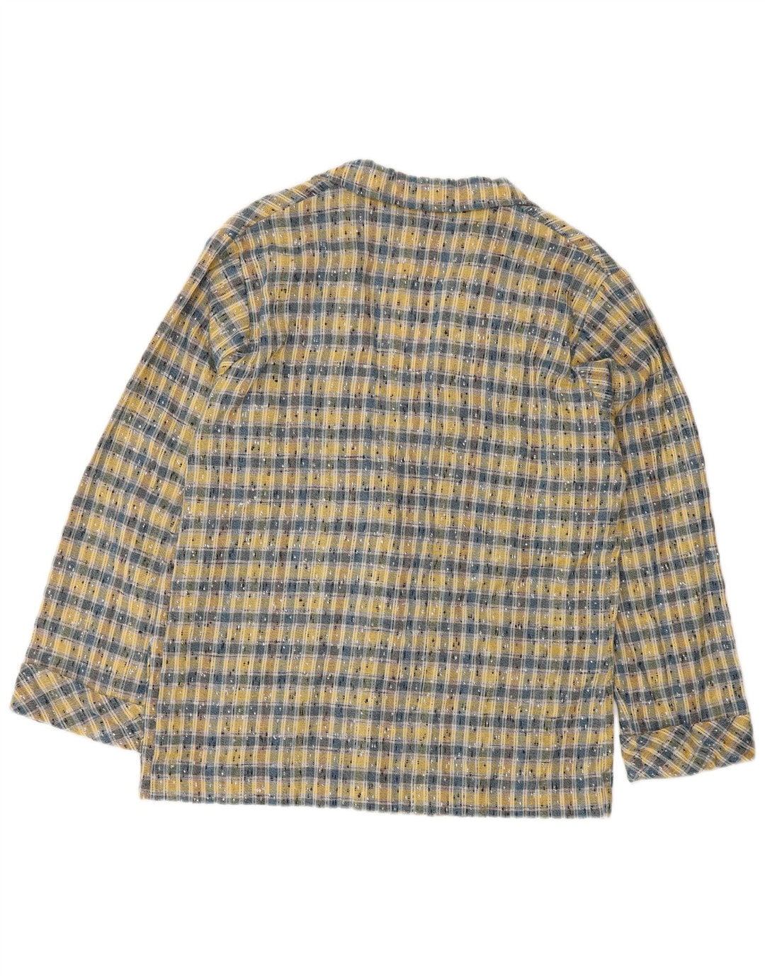 VINTAGE Γυναικείο σακάκι σακάκι με 3 κουμπιά UK 14 Medium Yellow Check
