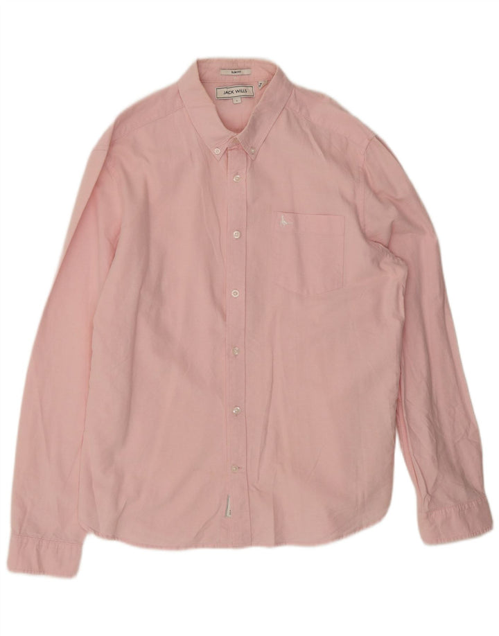 Ανδρικό πουκάμισο Jack Wills Slim Fit μεγάλο ροζ βαμβακερό