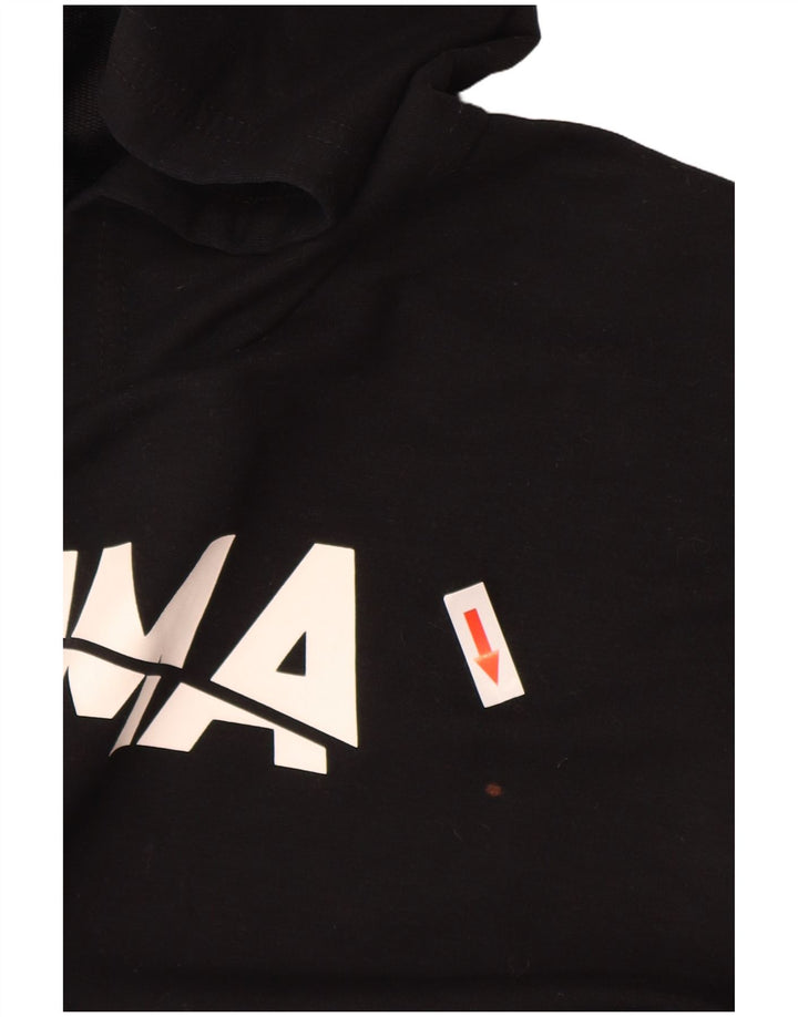 Puma Γυναικείο γραφικό Oversized Hoodie Jumper UK 10 Small Black Polyester