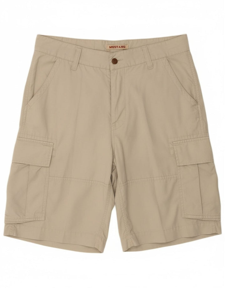 MUSTANG Mens Cargo Shorts W33 Medium  Beige Cotton