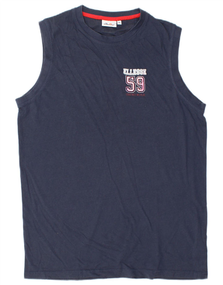 Ανδρικό γραφικό γιλέκο Ellesse Top Medium Navy Blue Cotton