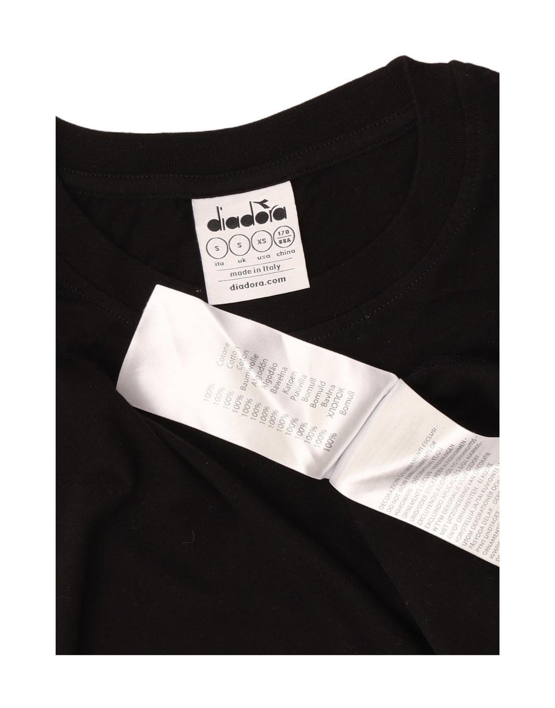 Diadora Ανδρικό γραφικό T-Shirt Top Μικρό μαύρο βαμβακερό