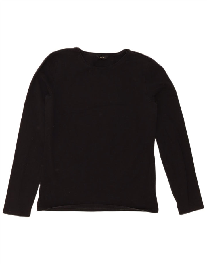 MASSIMO DUTTI Womens Top Long Sleeve UK 18 XL Black Cotton