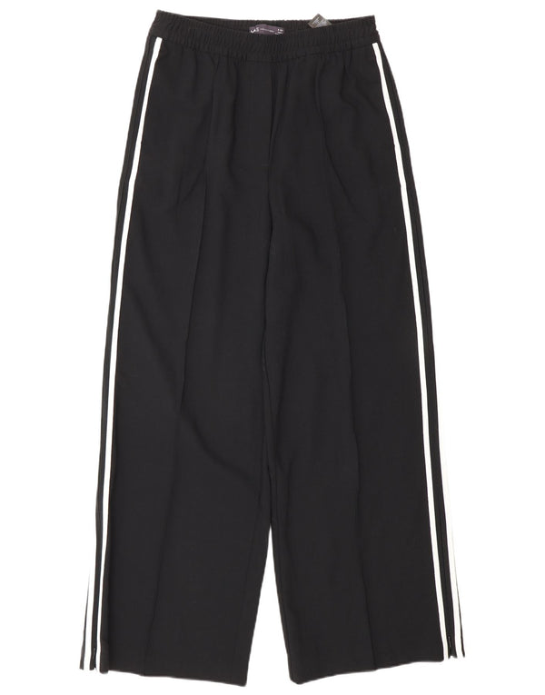 Marks & Spencer Γυναικείο ψηλόμεσο παντελόνι UK 8 Small W26 L28 μαύρο ριγέ