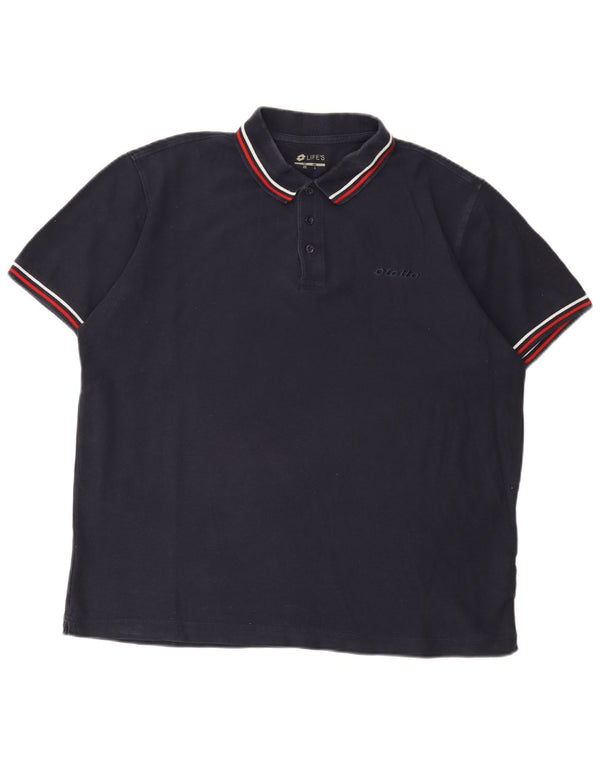 Lotto Mens Life's Polo Shirt XL Navy Blue Cotton