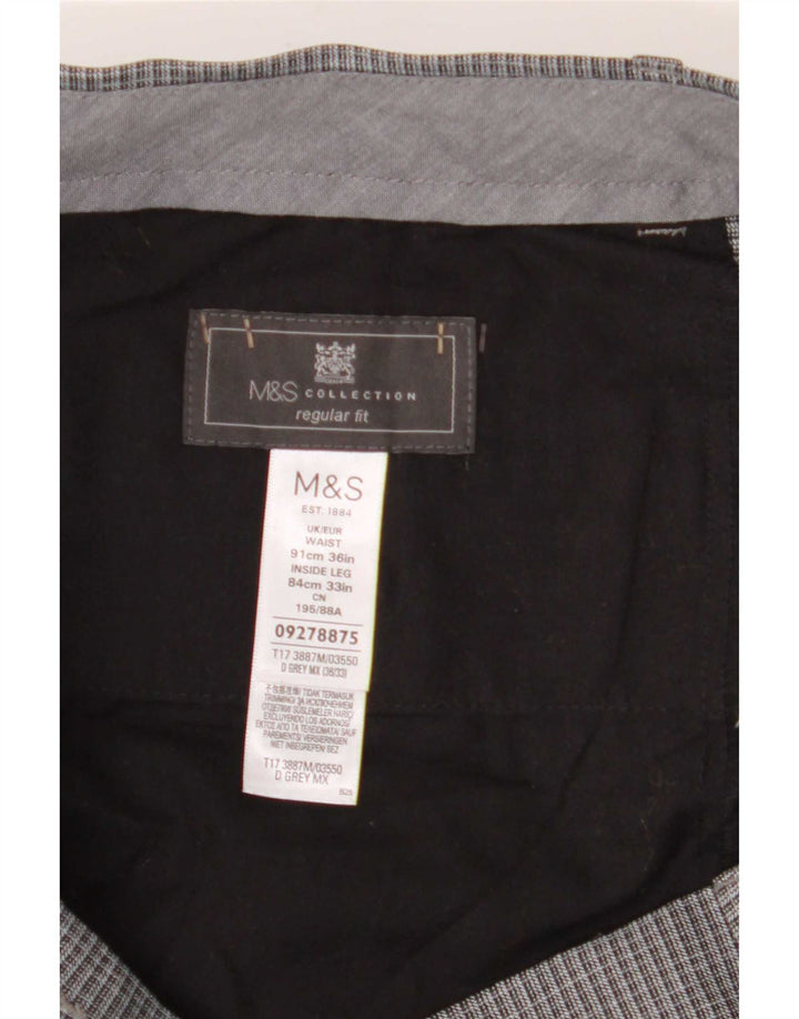 Marks & Spencer Ανδρικό ίσιο παντελόνι με κανονική εφαρμογή W36 L29 Γκρι