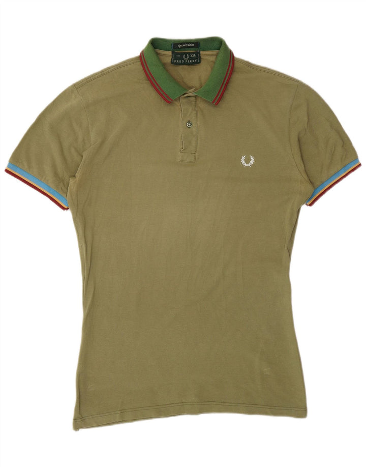 FRED PERRY Μπλουζάκι πόλο για αγόρια 15-16 ετών 2XL Χακί