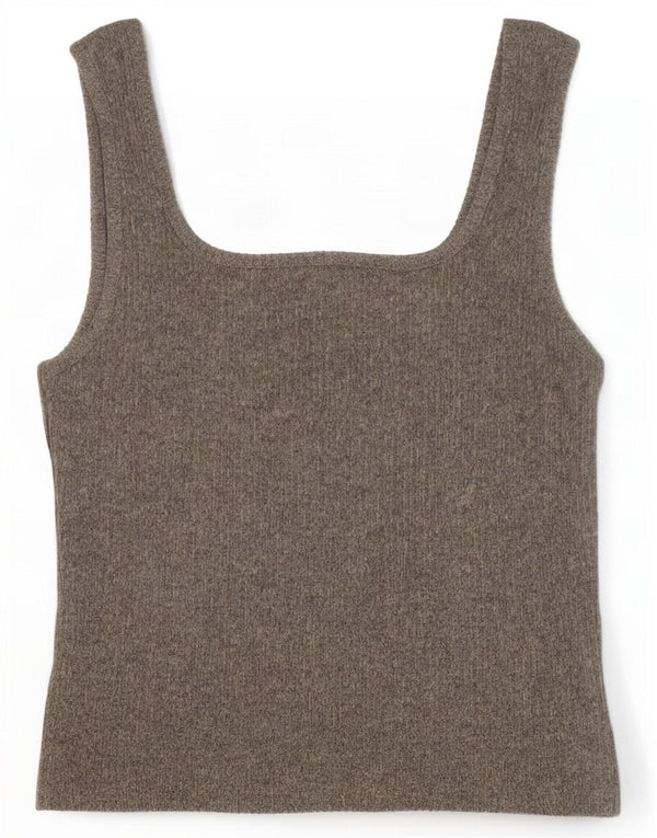Topshop Γυναικείο Crop Knit Cami Top UK 12 Medium Grey