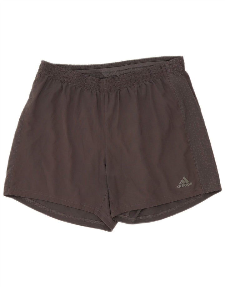 Ανδρικό αθλητικό σορτς Adidas με μεσαίο γκρι στίγματα από πολυεστέρα