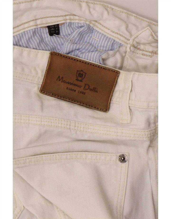 Massimo Dutti Ανδρικό Slim Jeans EU 40 Medium W31 L29 Λευκό