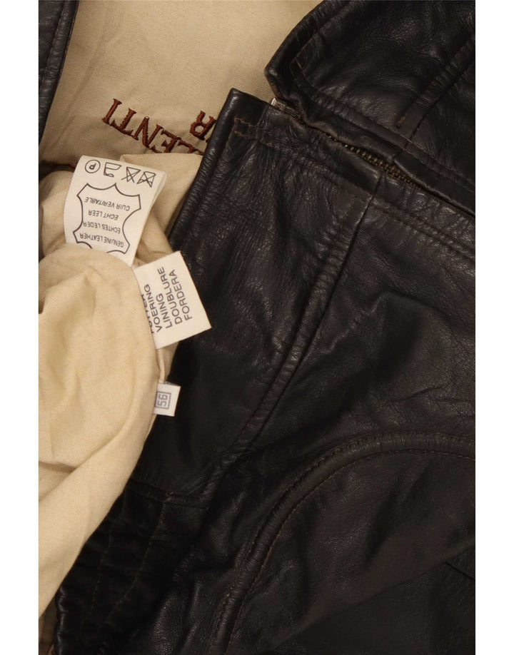 Vintage Ανδρικό Δερμάτινο Μπουφάν IT 56 3XL Μαύρο