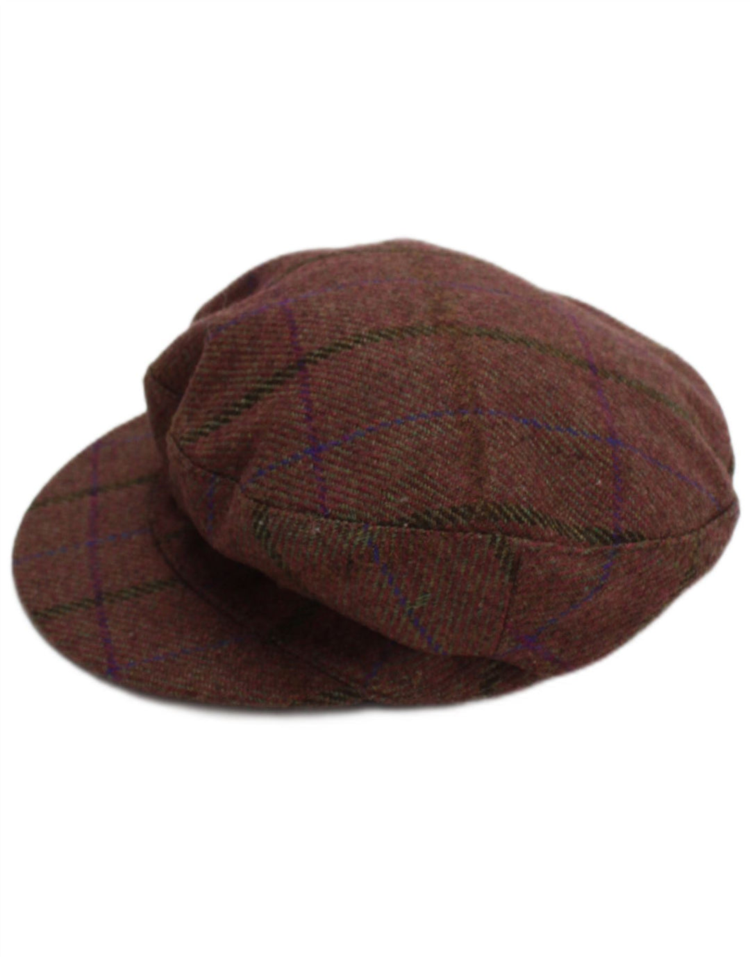 JACK MURPHY Mens Flat Cap Small Brown Check New Wool Classic