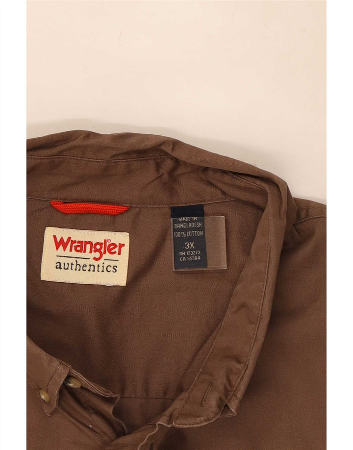 Ανδρικό πουκάμισο Wrangler 3XL Καφέ Βαμβακερό