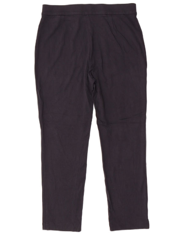 Marks & Spencer Womens Slim Casual Παντελόνι UK 14 Large Navy Blue Viscose
