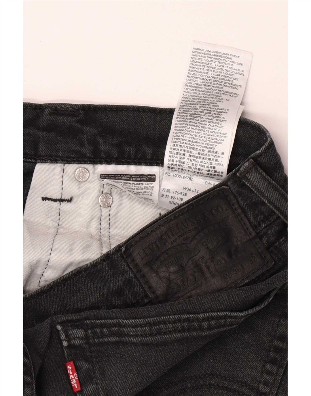 Ανδρικό τζιν Levi's Slim W36 L32 Μαύρο βαμβακερό