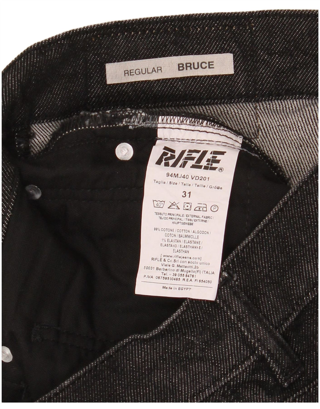 RIFLE Γυναικείο Bruce Regular Straight Jeans W31 L32 Μαύρο βαμβακερό