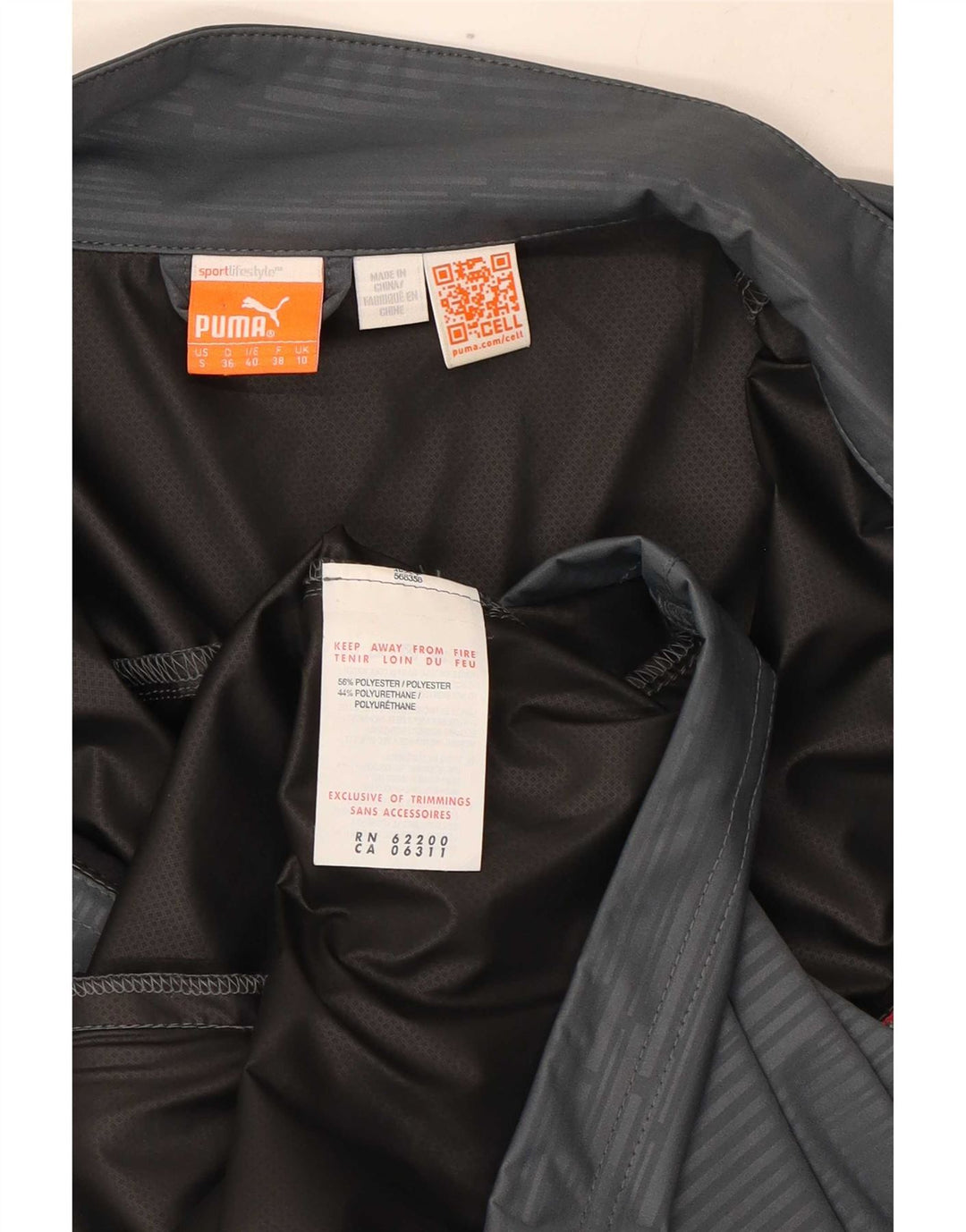 Γυναικεία αθλητική φόρμα Puma Top Jacket UK 10 Small Grey Ride Polyester