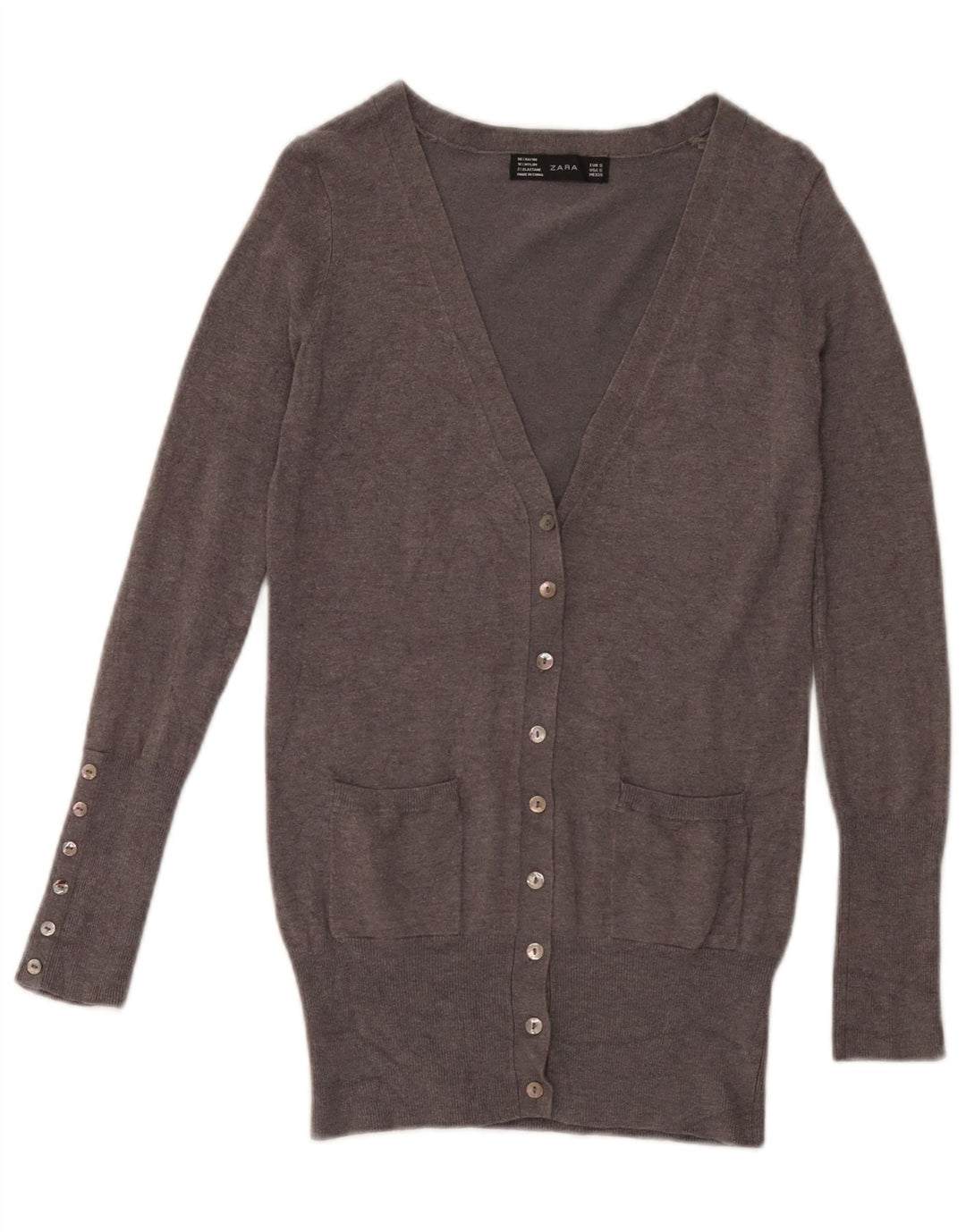 Zara Γυναικεία Ζακέτα UK 10 Small Grey