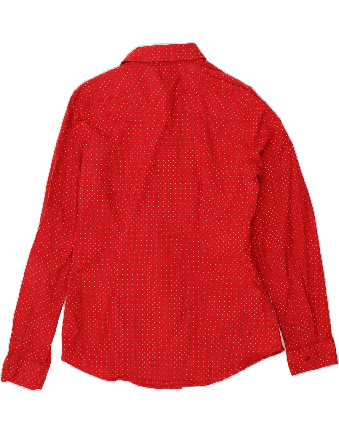 EDDIE BAUER Womens Shaped Fit Shirt UK 12 Medium Red Spotted Cotton Vintage Eddie Bauer and Second-Hand Eddie Bauer from Messina Hembry 