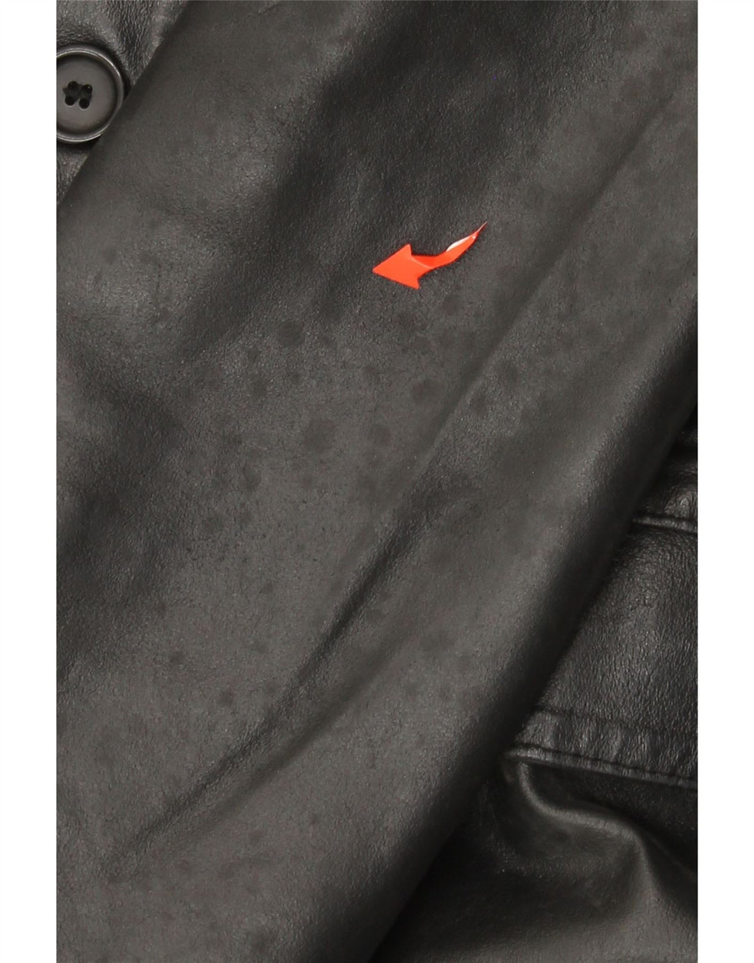 VINTAGE Γυναικείο Δερμάτινο Παλτό IT 46 Μεγάλο Δερμάτινο Μαύρο